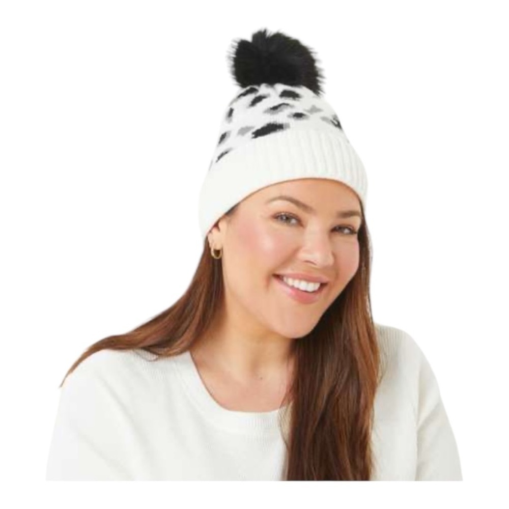 NWT-VIRGINIA WOLF-LEOPARD PRINT BEANIE